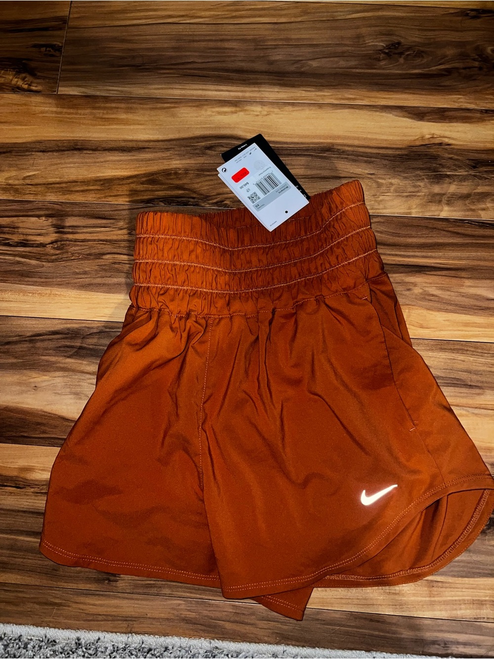 Nike Women's Burnt Orange High-Waist Athletic Shorts